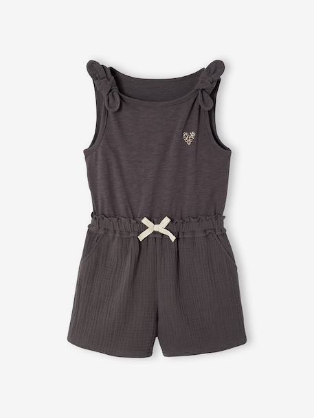 Combinaison short fille bi matière  - vertbaudet enfant