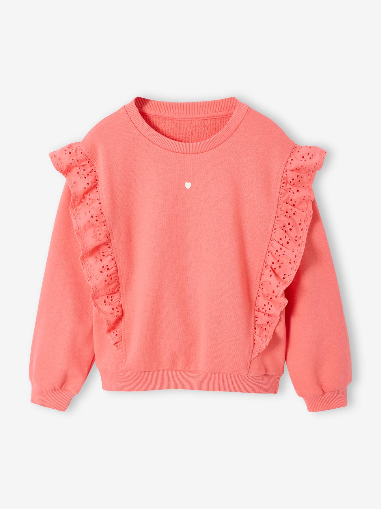 Sweat volant fantaisie corail
