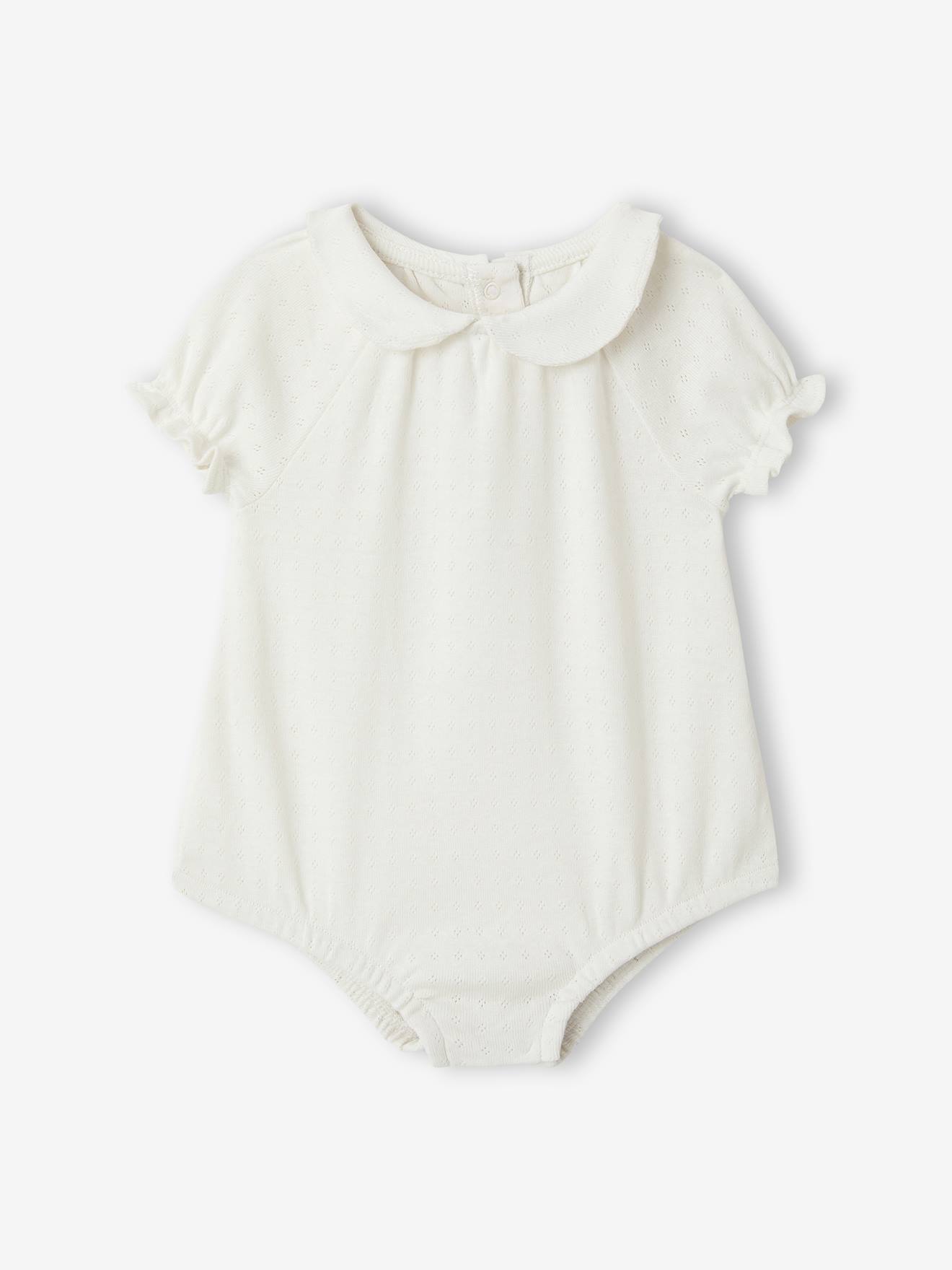 Coffret ensemble bébé fille 3 pièces écru