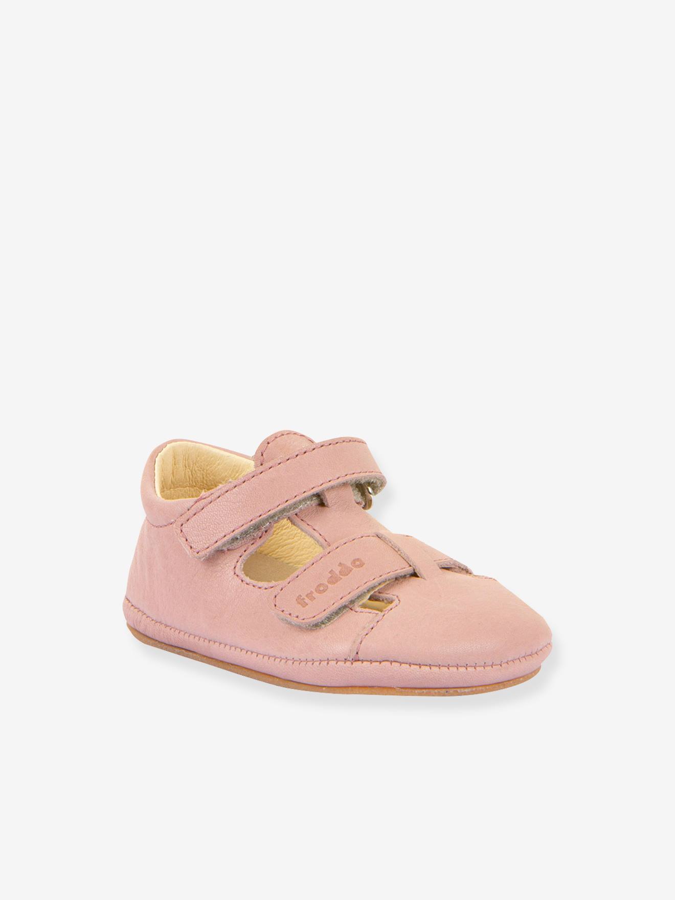 Sandales barefoot fille bébé Froddo rose clair