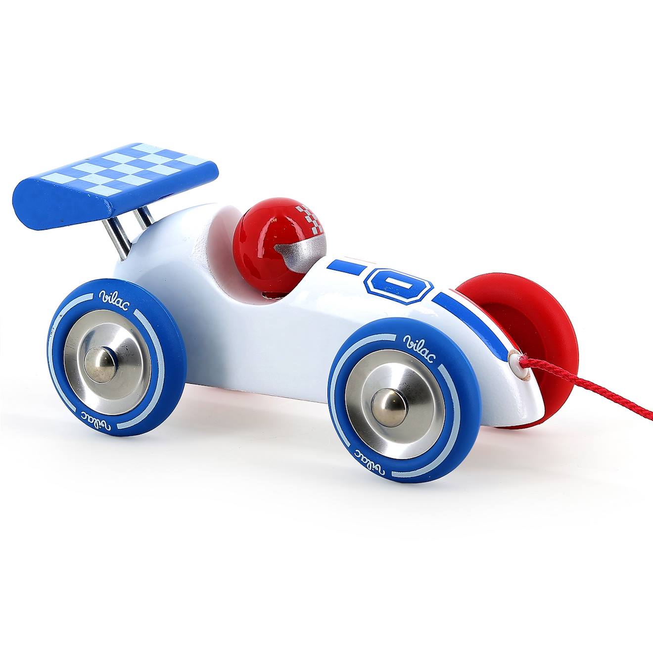 Voiture De Course À Tirer Blanc