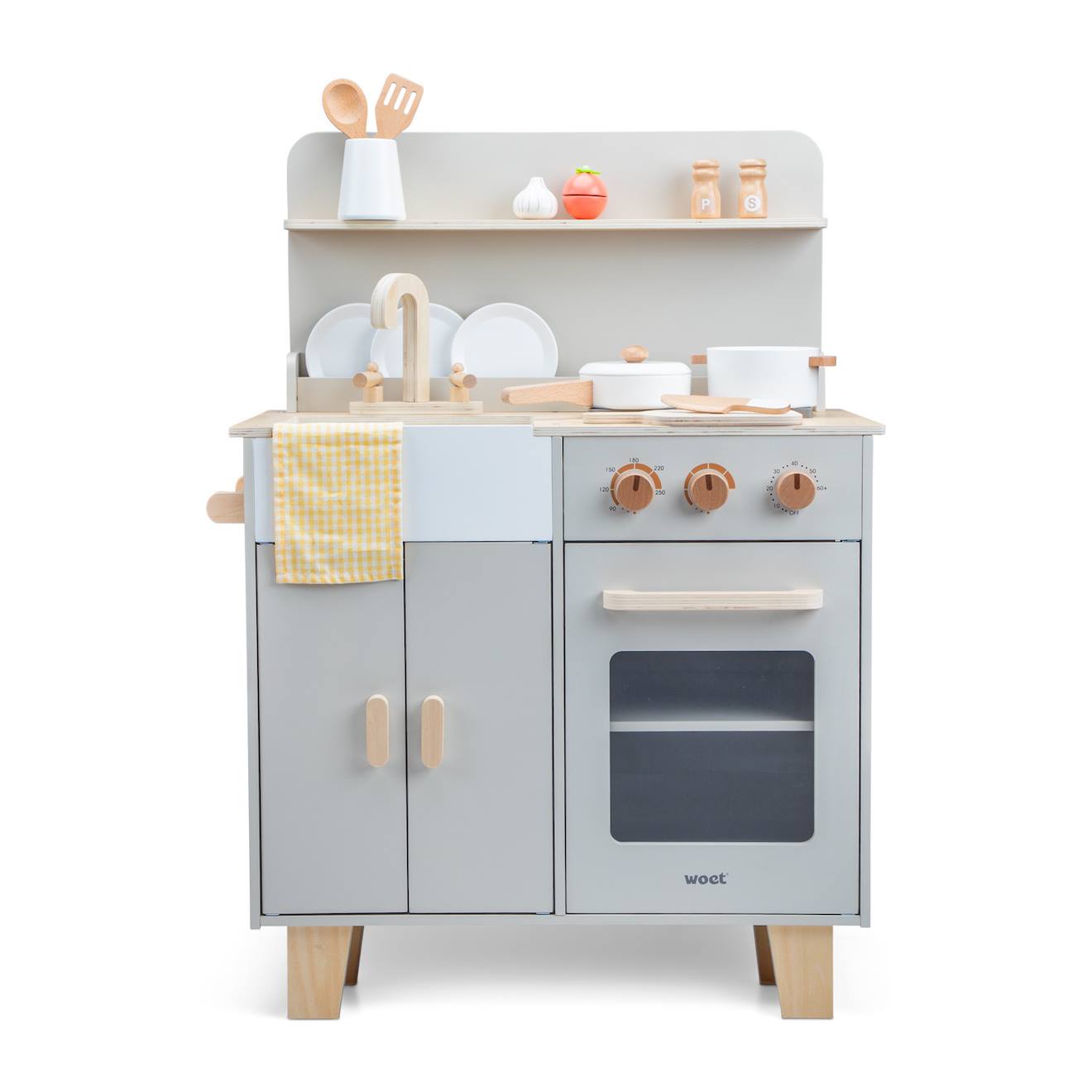Kitchenette En Bois Pour Enfant Gris