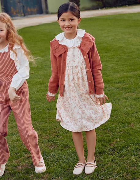 Robe florale à manches longues et doublure  - vertbaudet enfant
