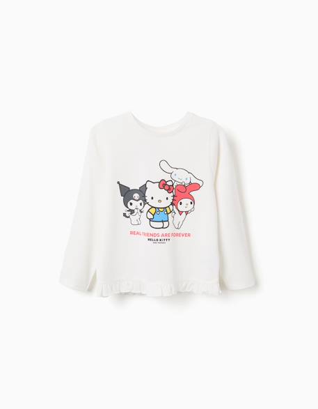 Fille-T-shirt, sous-pull-T-shirt-T-shirt en coton à imprimé hello kitty and friends