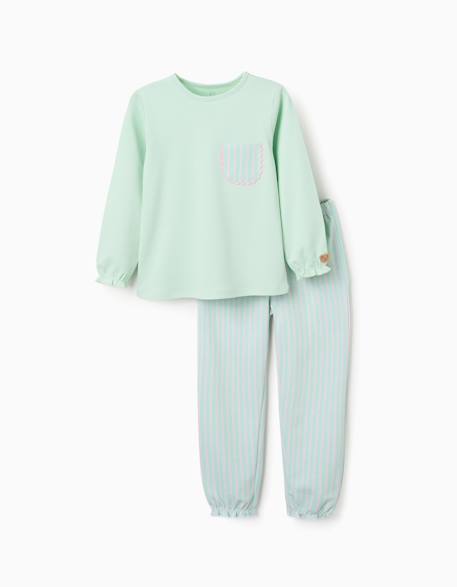 Fille-Pyjama en coton à manches longues et rayures