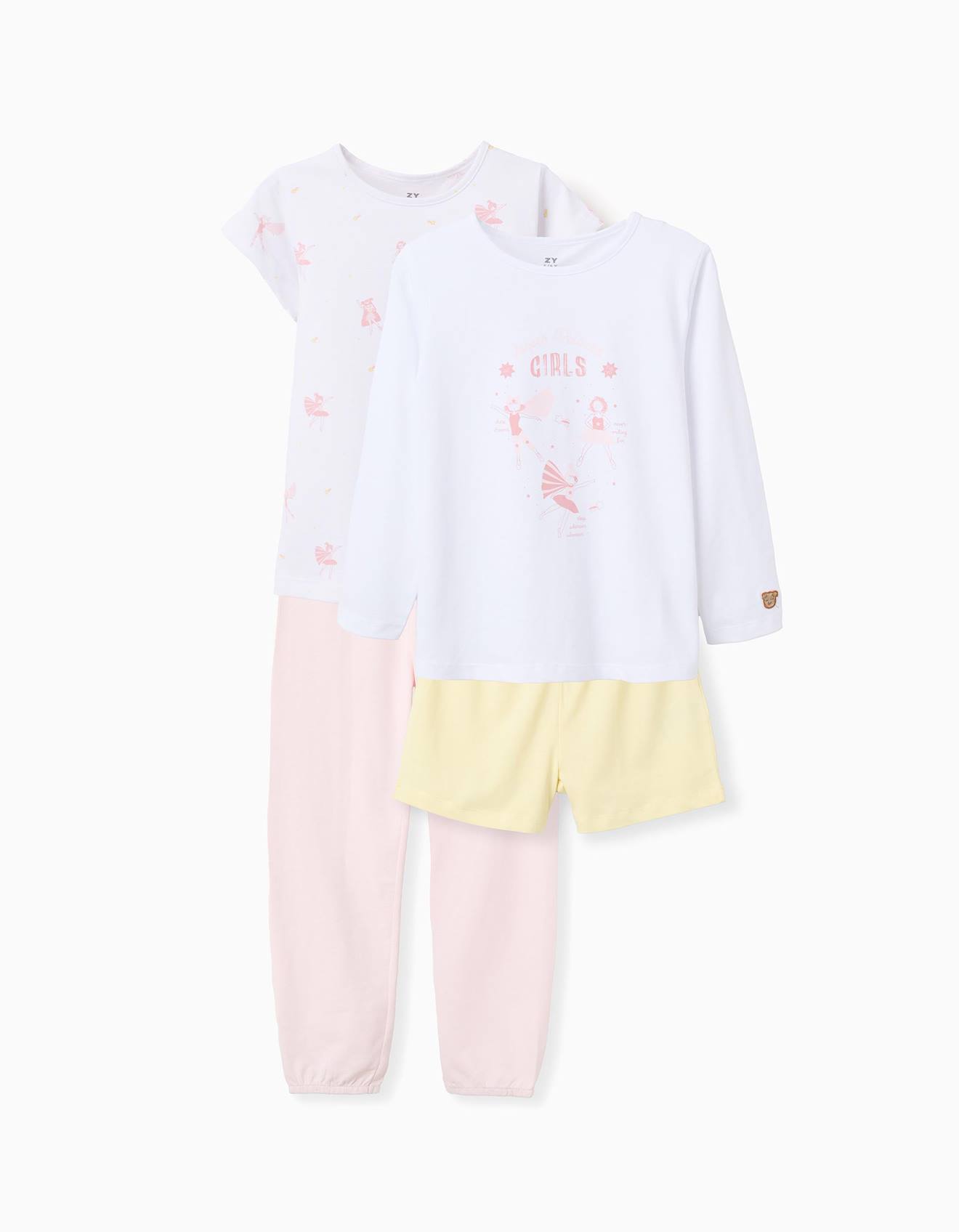 Lot de 2 pyjamas en coton avec imprimés multicolore