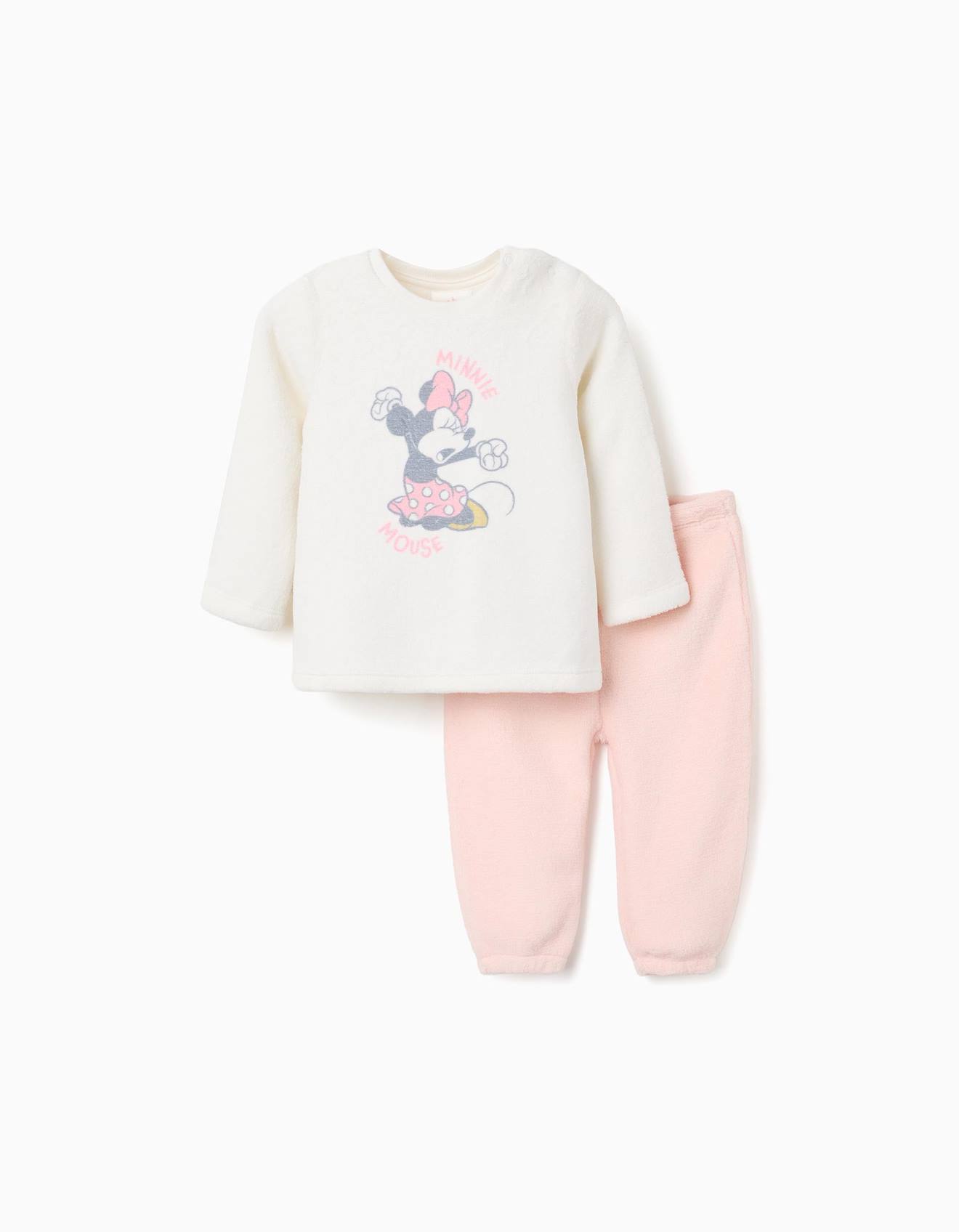 Pyjama En Polaire Corail Avec Imprim Minnie Blanc 13 €