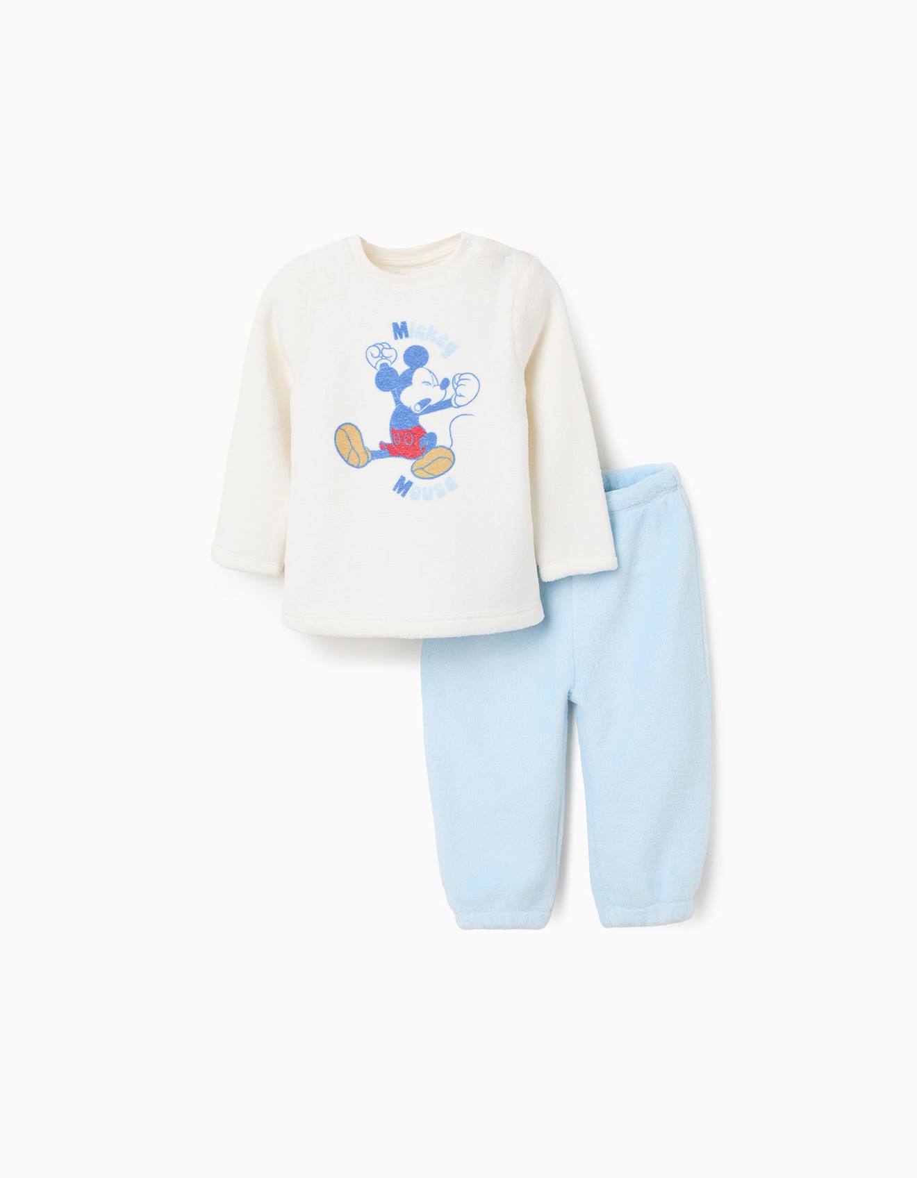 Pyjama En Polaire Corail Avec Imprim Mickey Blanc 13 €