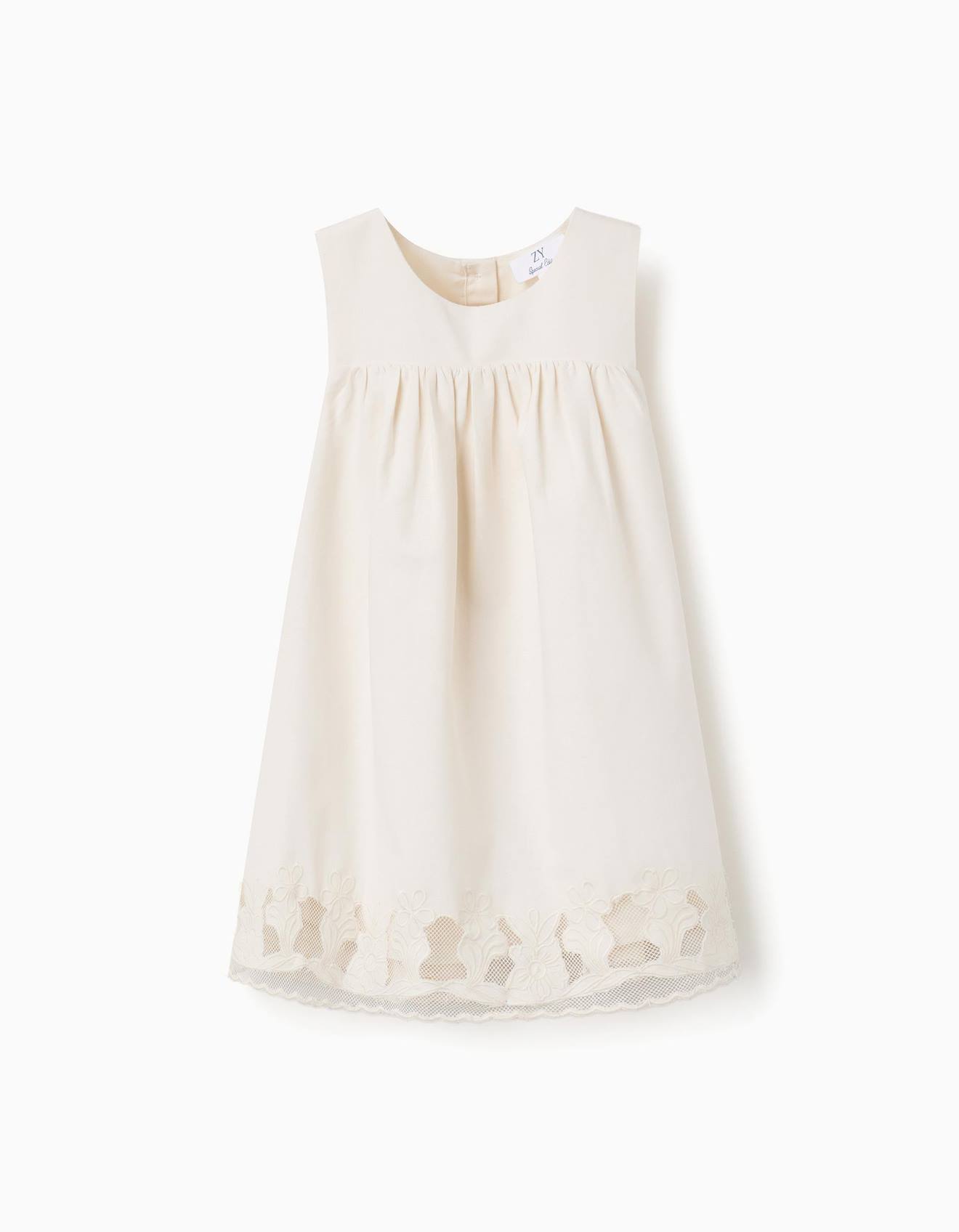 Robe Sans Manches vase Avec Fleurs Brodes Blanc 26 €