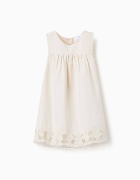 Bébé-Robe sans manches évasée avec fleurs brodées