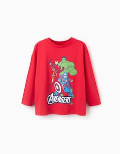 Garçon-T-shirt, polo, sous-pull-T-shirt en coton à manches longues et imprimé avengers