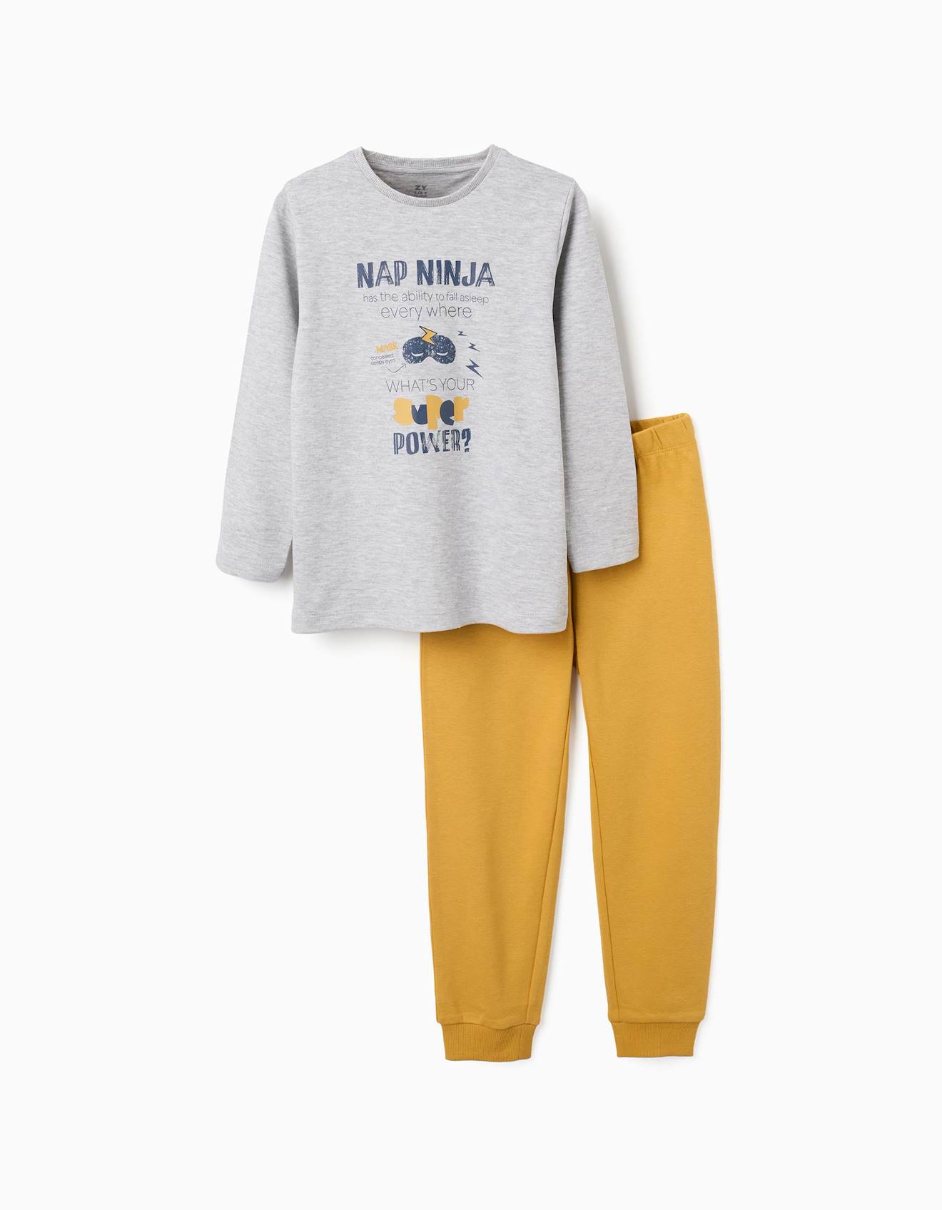 Pyjama En Coton Manches Longues Et Imprim Nap Ninja Gris Clair 13 €