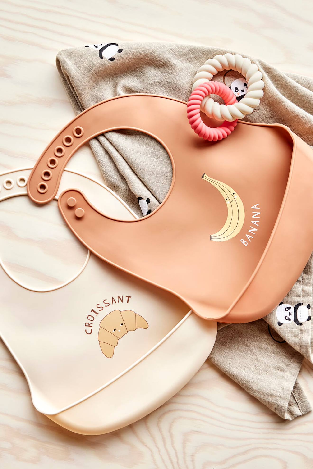 Bavoir Lot De 2 Marron Et Beige (Oyoy Mini) - Image 1