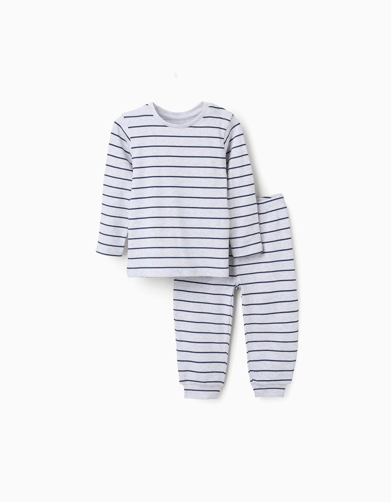 Pyjama Ctel Manches Longues Et Rayures Gris 13 €