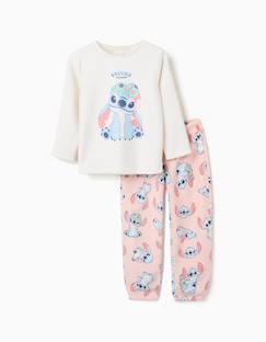 -Pyjama en polaire corail à imprimé stitch