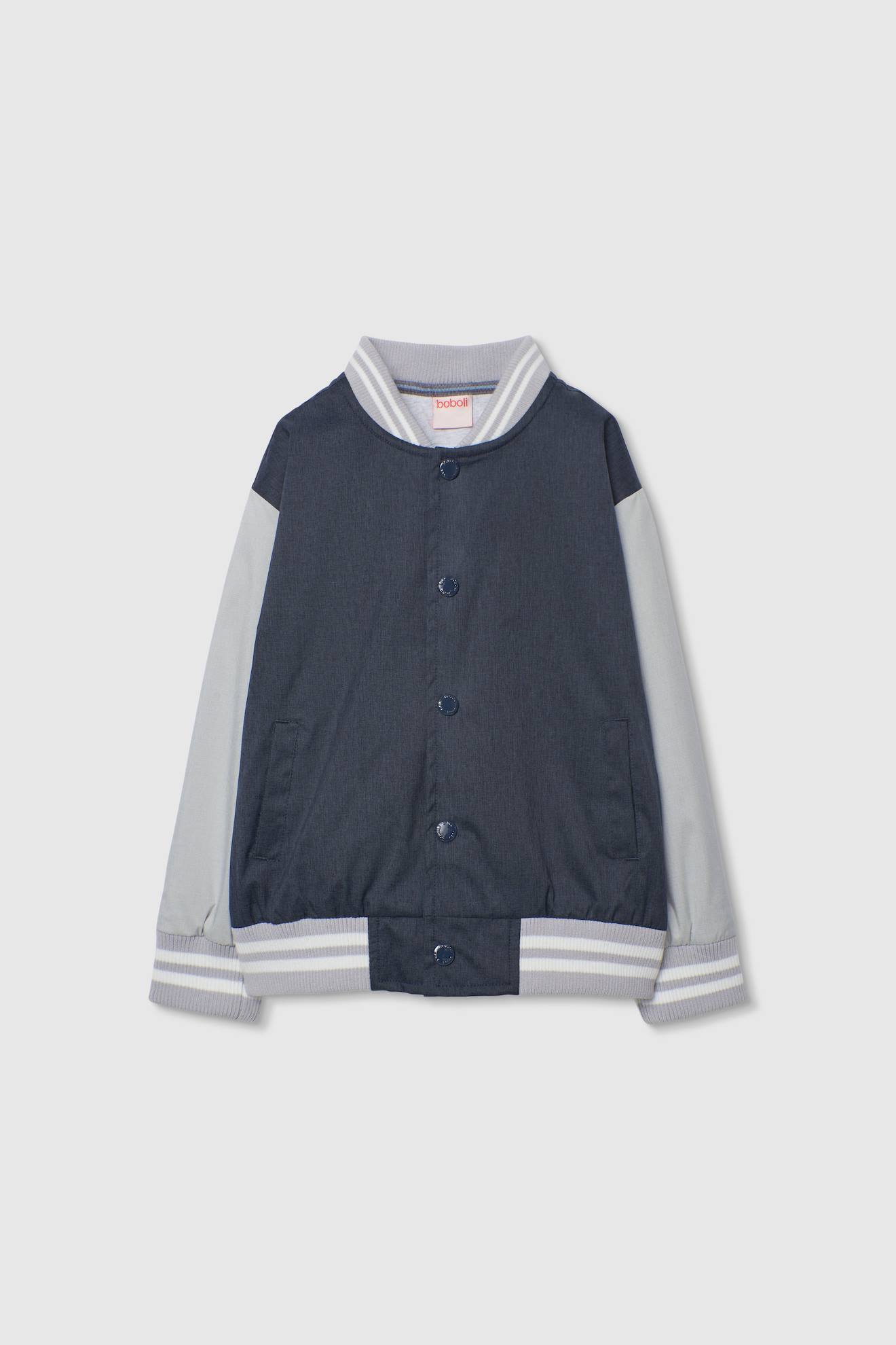 Blouson Aviateur Enfant Tissu Technique Gris