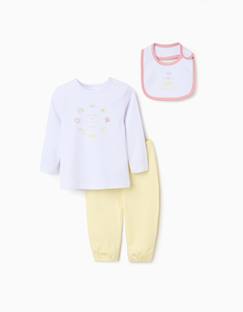 Bébé-Pyjama, surpyjama-Pyjama à manches longues + bavoir en coton