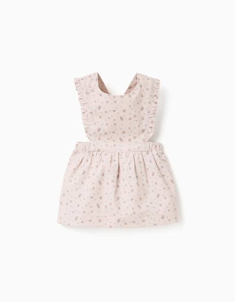 Bébé-Robe salopette en velours côtelé à motif floral