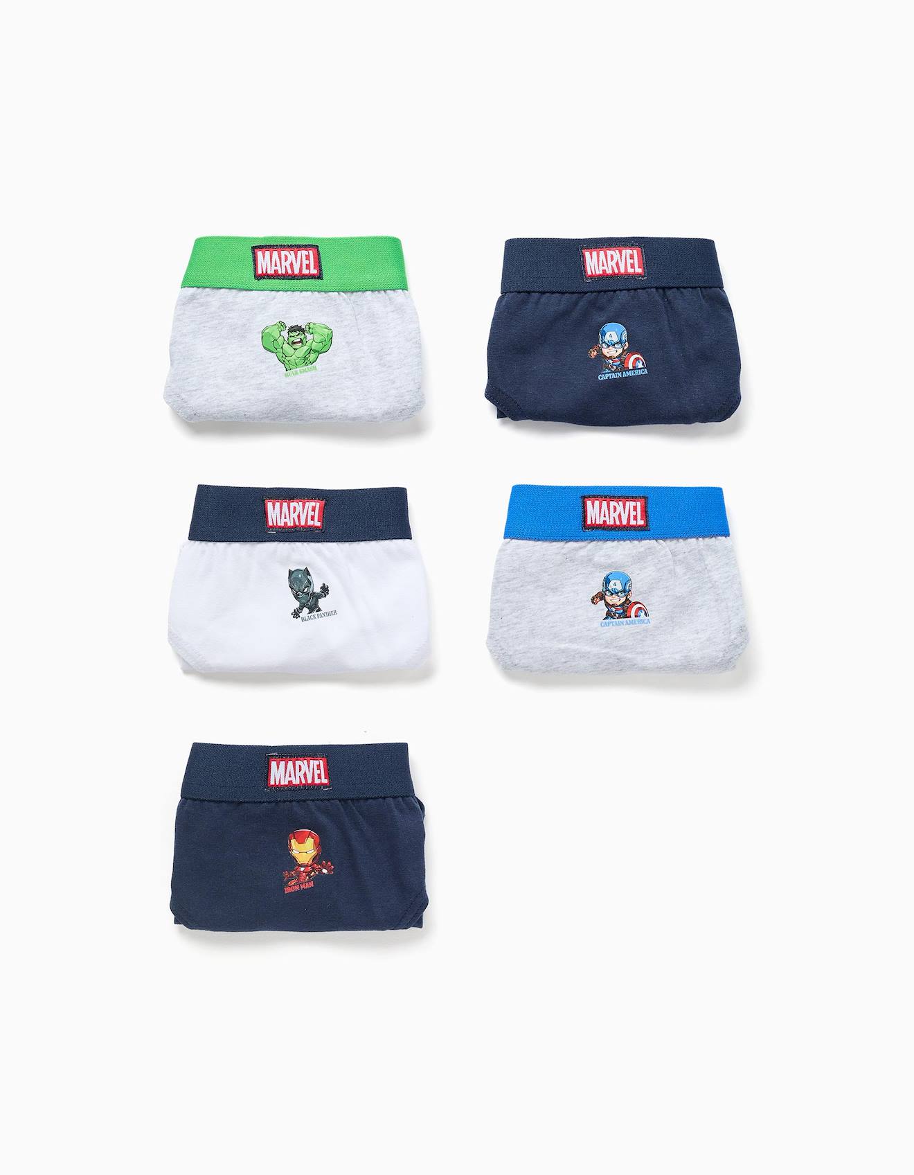 Lot de 5 slips à imprimés avengers multicolore