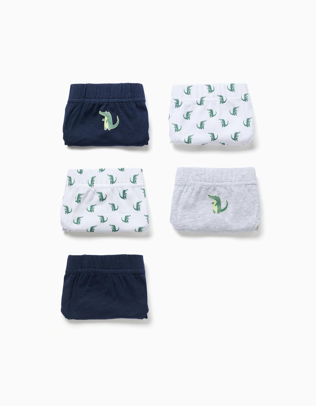 Lot De 5 Slips En Coton Avec Crocodiles Imprimés Multicolore