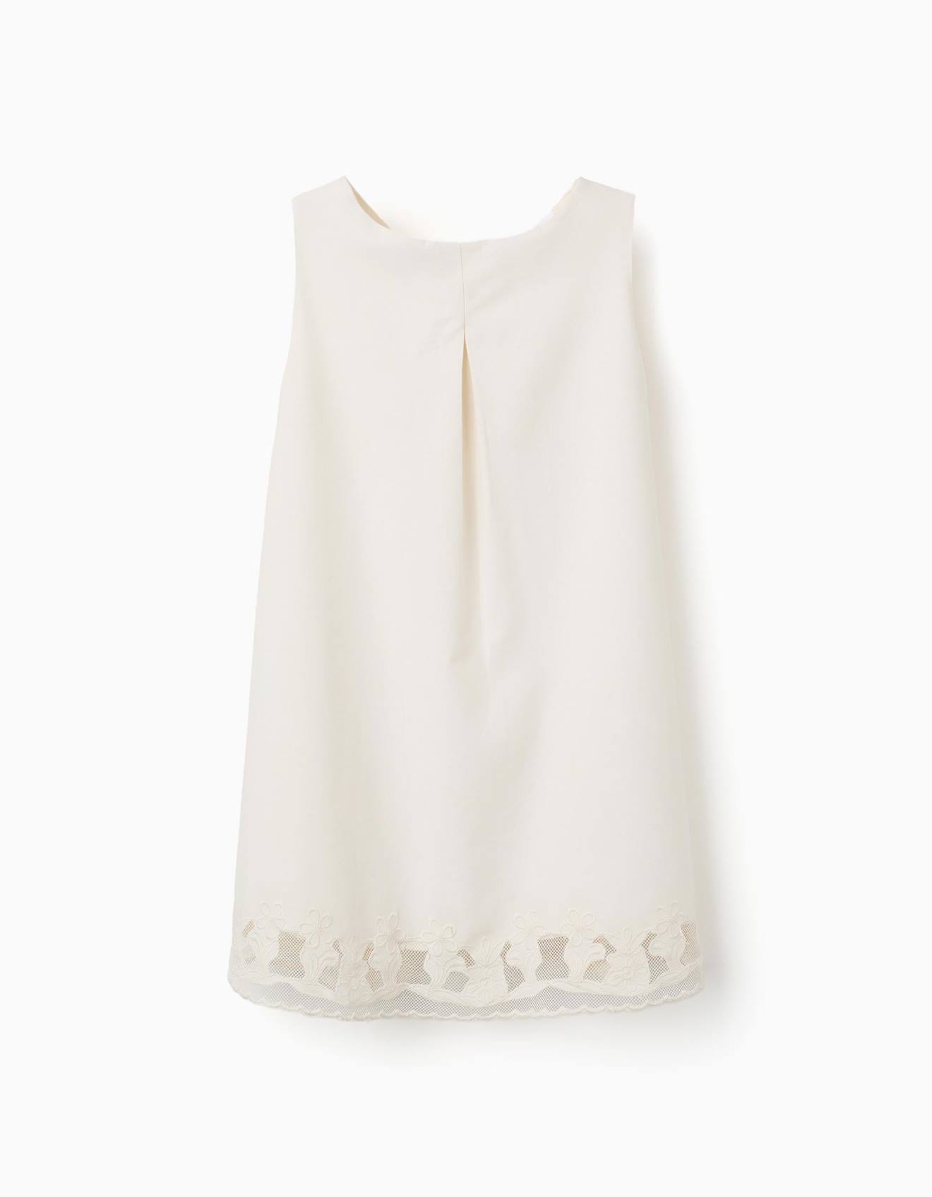 Robe Sans Manches vase Avec Fleurs Brodes Blanc 27 €