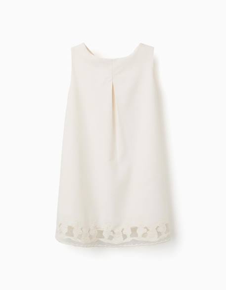 Robe sans manches évasée avec fleurs brodées  - vertbaudet enfant