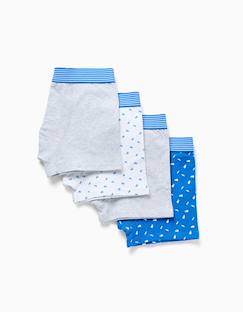 Lot de 4 boxers en coton unis/imprimés  - vertbaudet enfant