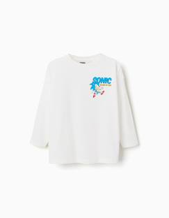 Garçon-T-shirt, polo, sous-pull-T-shirt-T-shirt en coton à manches longues et imprimés sonic