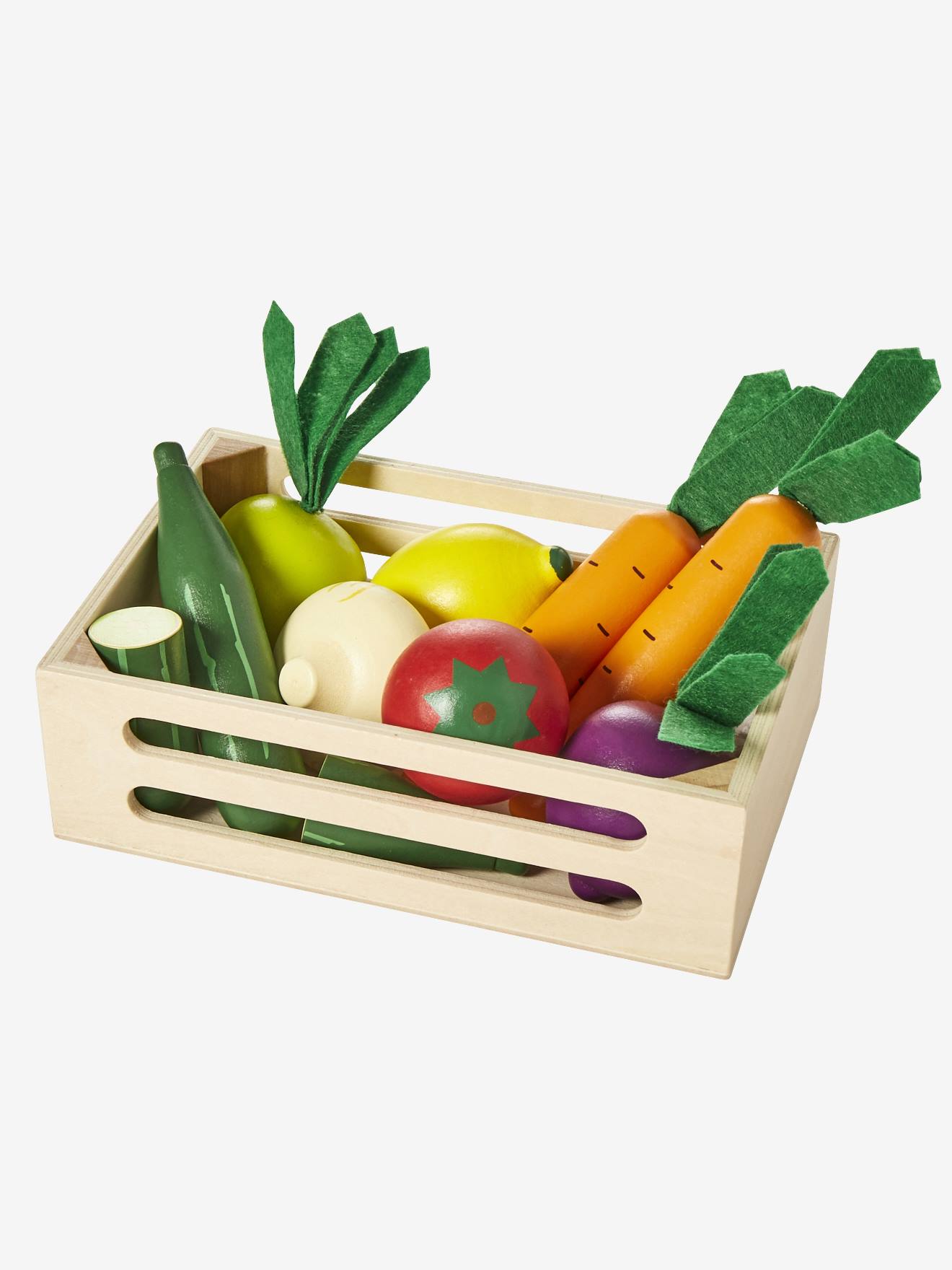 Cagette de légumes pour dinette en bois FSC® multicolore