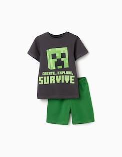 -Pyjama court en coton avec imprimé minecraft