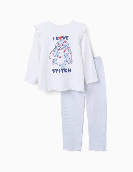 Fille-Pyjama long en coton à imprimé stitch