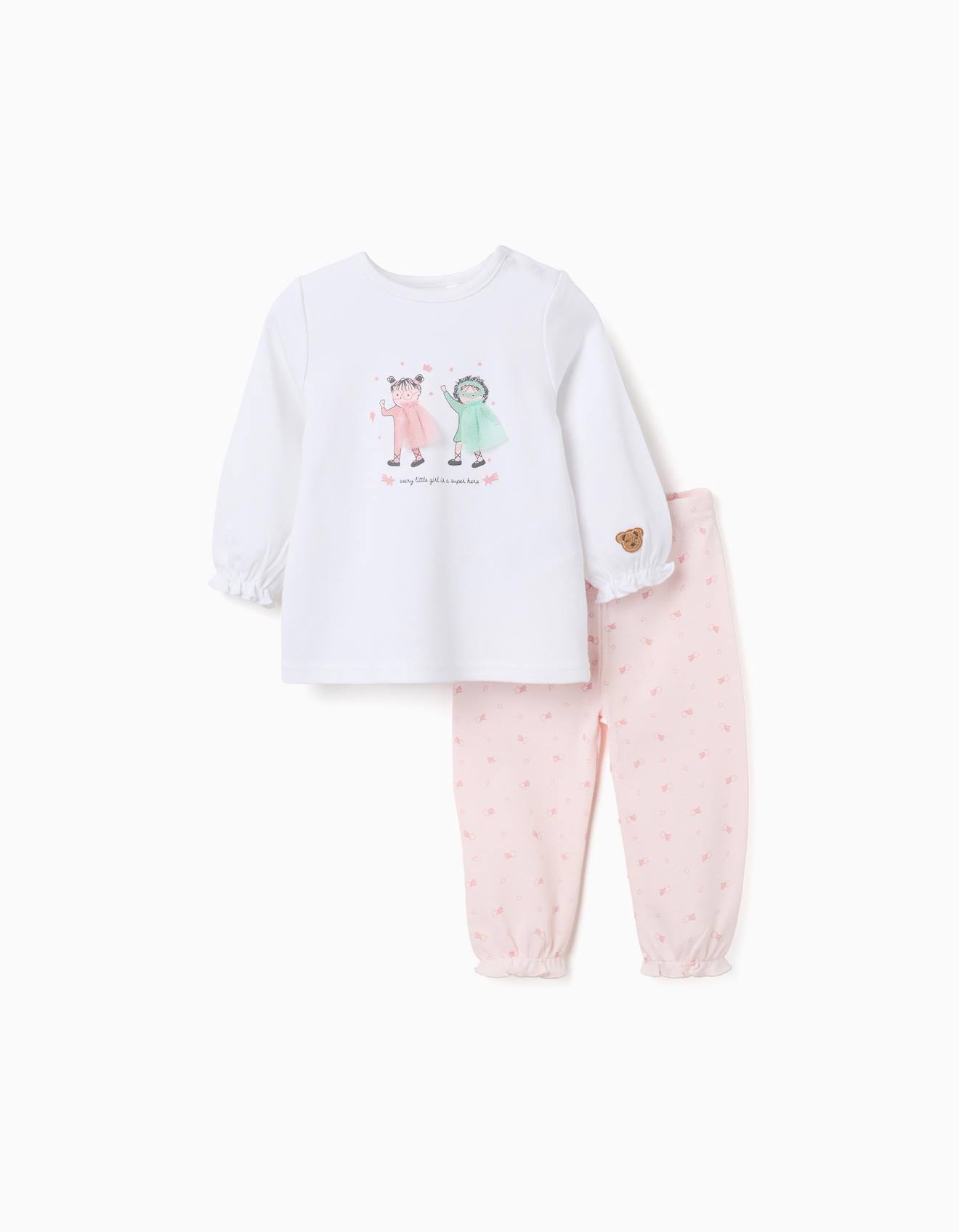 Pyjama à manches longues et imprimé blanc