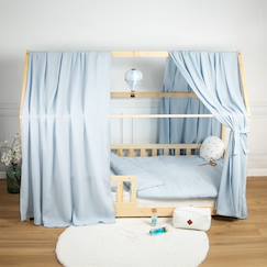 -Ciel de lit cabane en gaze de coton solo 390 cm