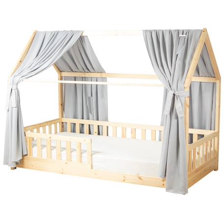Ciel de lit cabane en gaze de coton duo 330 cm Beige+Blanc+Bleu+Camel+Écru+Gris+Marron+Rose+Terracotta+Vert 30 - vertbaudet enfant 