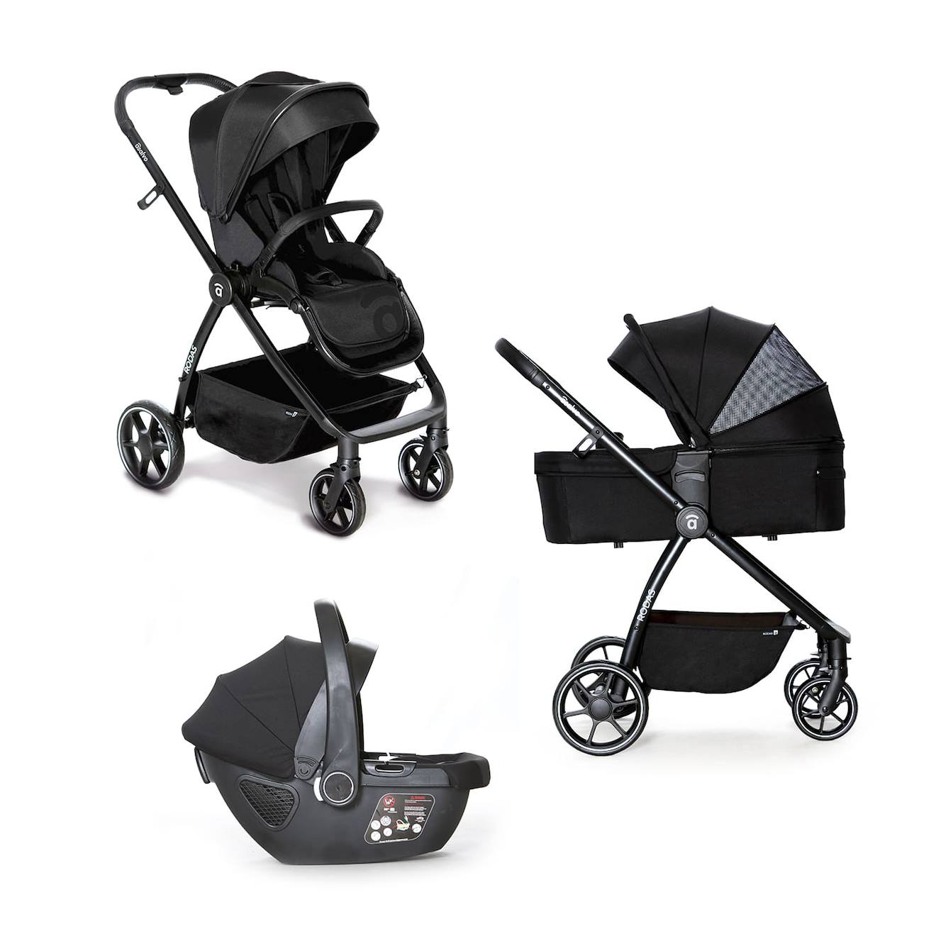 Trio Poussette, Nacelle, Et Siège Auto Rodas Noir (Asalvo) - Couverture