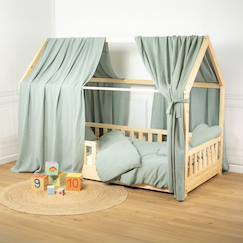 -Ciel de lit cabane en gaze de coton solo 330 cm
