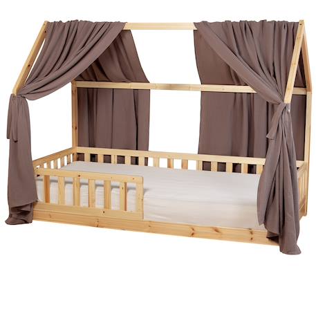 Ciel de lit cabane en gaze de coton duo 330 cm Beige+Blanc+Bleu+Camel+Écru+Gris+Marron+Rose+Terracotta+Vert 35 - vertbaudet enfant 