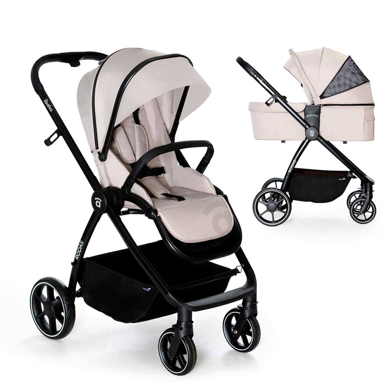 Duo Poussette Et Nacelle Rodas Beige