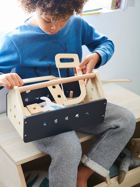 Boîte à outils du bricoleur en bois FSC® noir 7 - vertbaudet enfant 