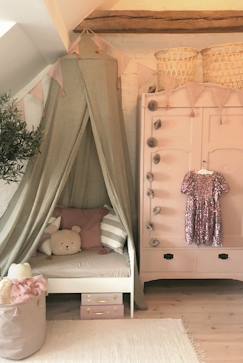 Linge de maison et décoration-Ciel de lit vert olive