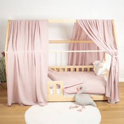 -Ciel de lit cabane en gaze de coton solo 330 cm