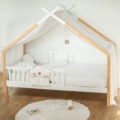 Ciel de lit cabane toile en double gaze pois dorés 420 x 130 cm  - vertbaudet enfant