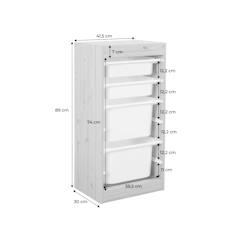 Meuble de rangement enfant 4 bacs de rangement, 41,5 x 30 x 89cm (lot de 2)  - vertbaudet enfant