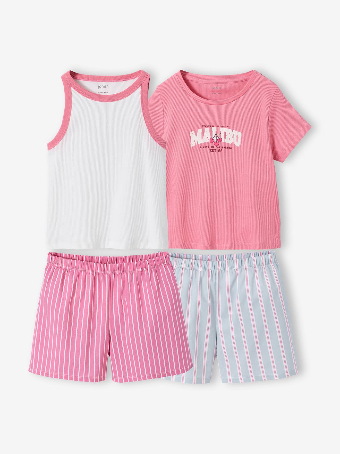 Lot 2 pyjashort manches courtes blanc