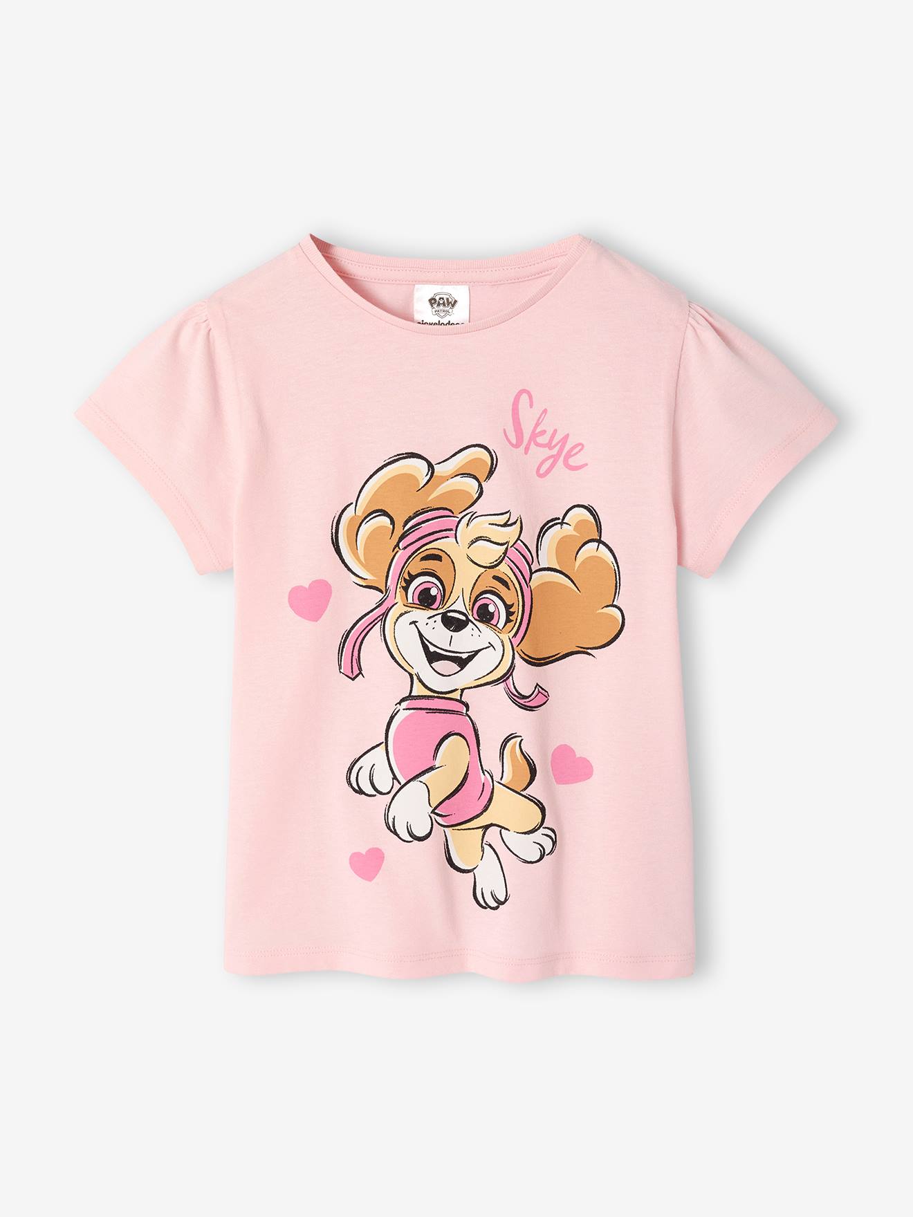 T-shirt manches courtes Pat Patrouille rose pâle