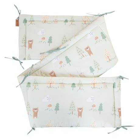 Roba - Tour De Lit En Coton Doux Woodland Buddies Vert Pastel
