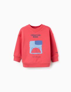 Sweat en coton avec imprimé creative boss  - vertbaudet enfant