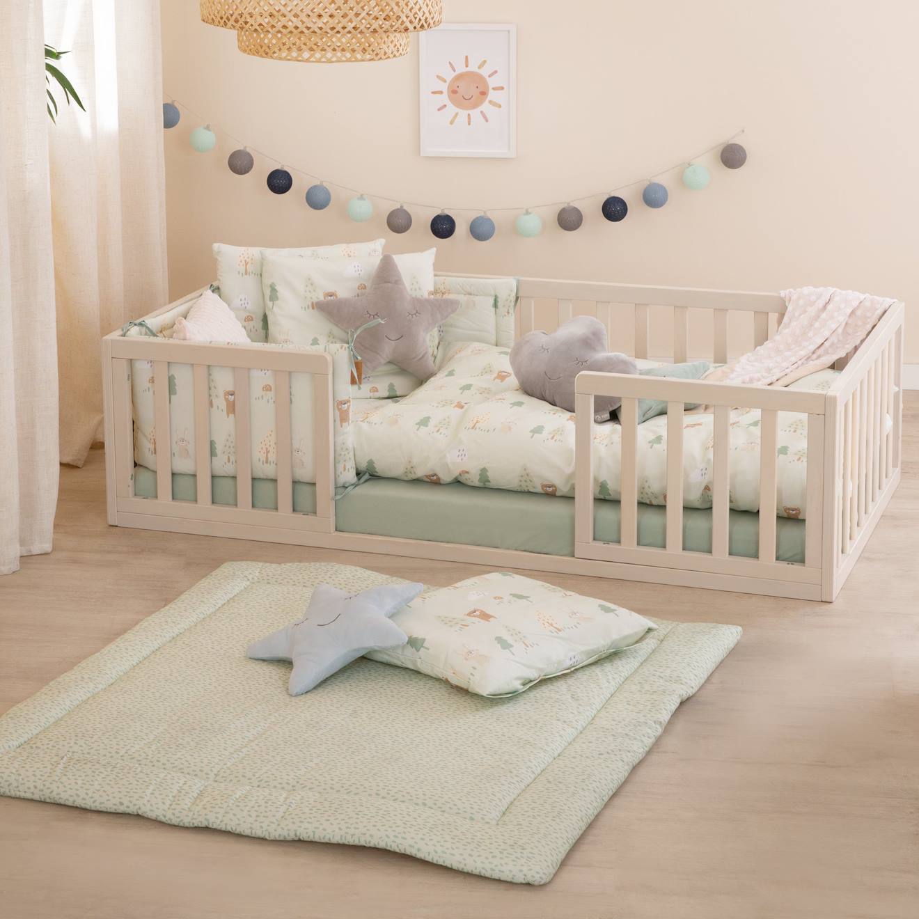 Tour De Lit En Coton Doux Woodland Buddies Vert Pastel (Roba) - Image 2