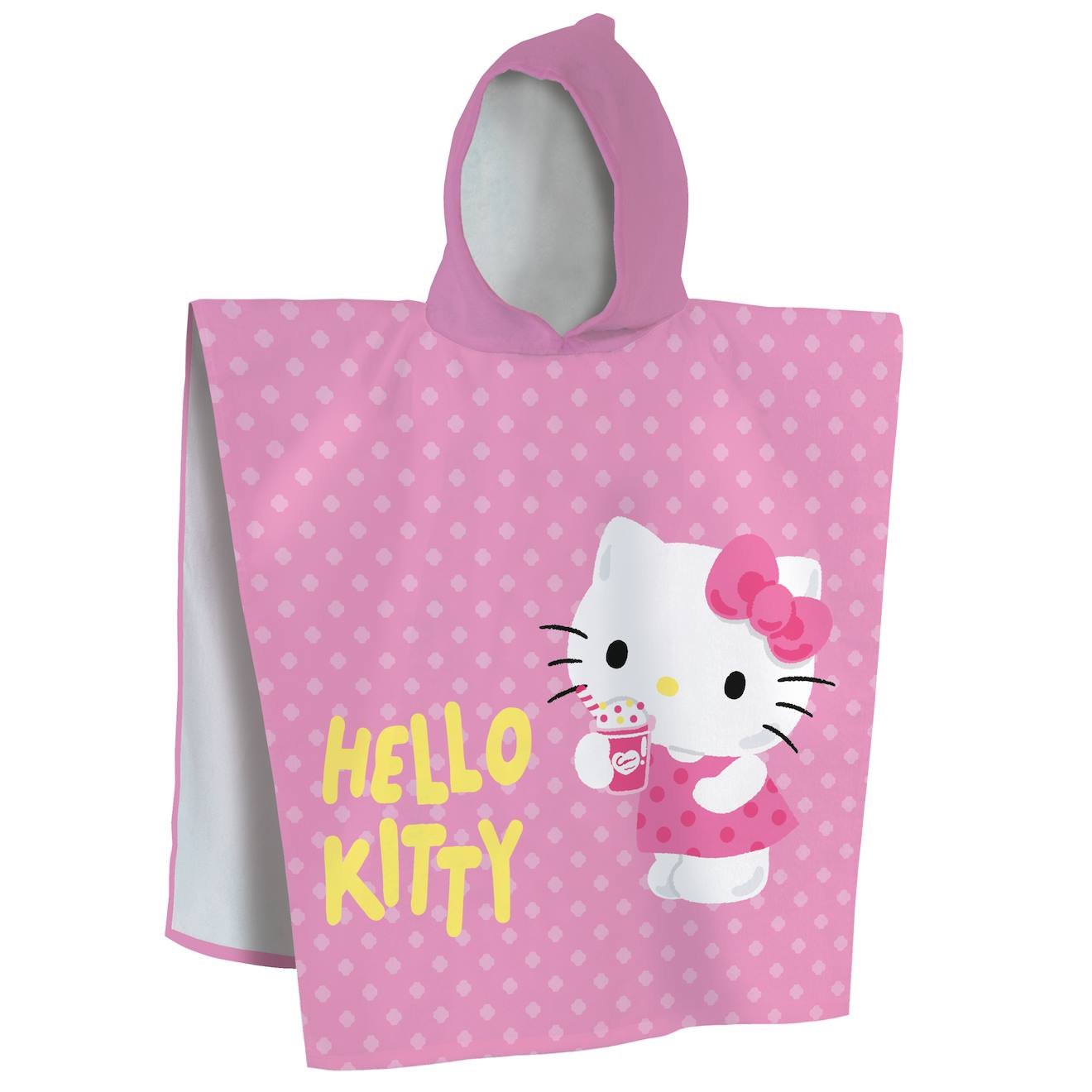 Cape De Bain Imprimée 100% Coton, Hello Kitty Milkshake Rose