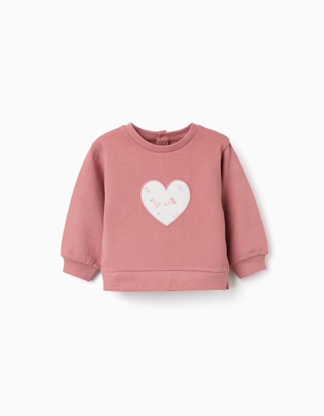 Bébé-Pull, gilet, sweat-Sweat-Sweat en coton avec cœur brodé